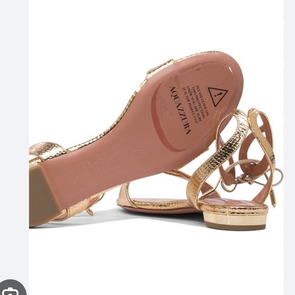 Aquazzura Tan Leather Sandals - Picture 3 of 6